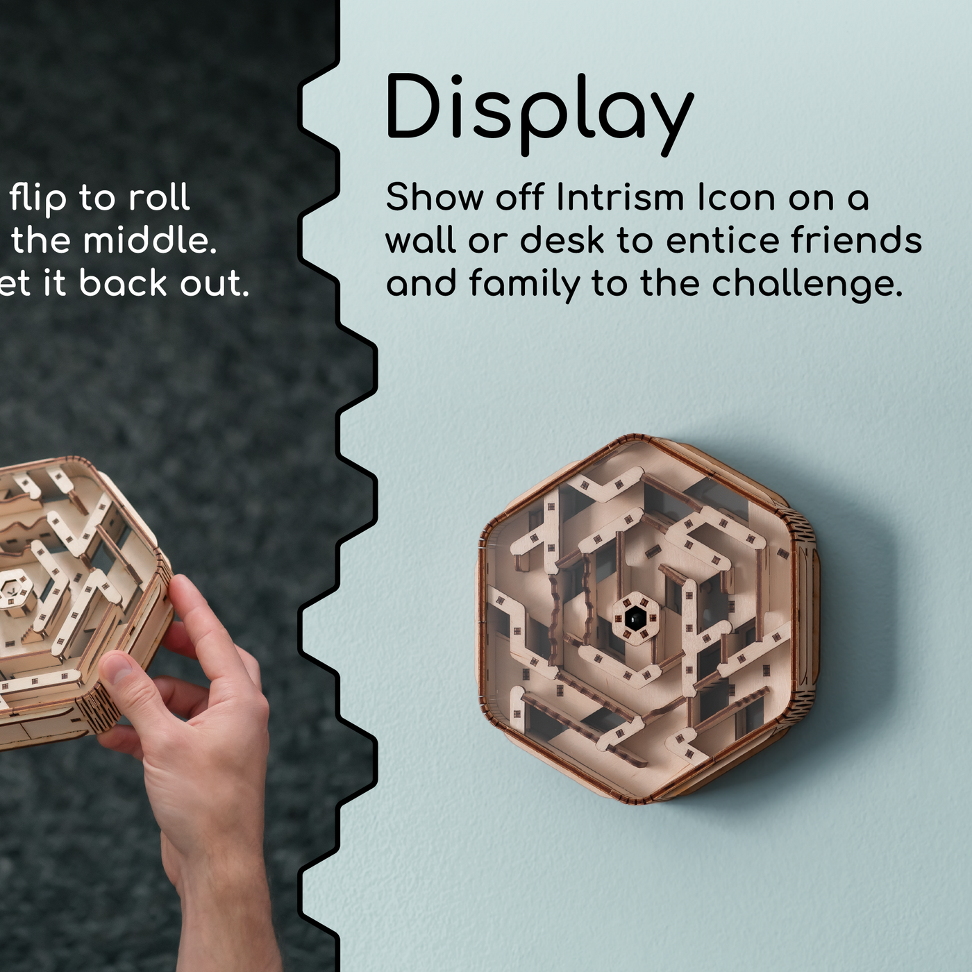 Intrism Icon - Hexagonal marble maze assembly kit